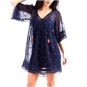 VGUC | Lucky Brand | Sheer Blue Dress | Size Medium